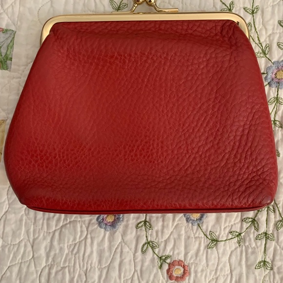 Dooney and Bourke red pebble leather kiss wallet pouch - Picture 6 of 14